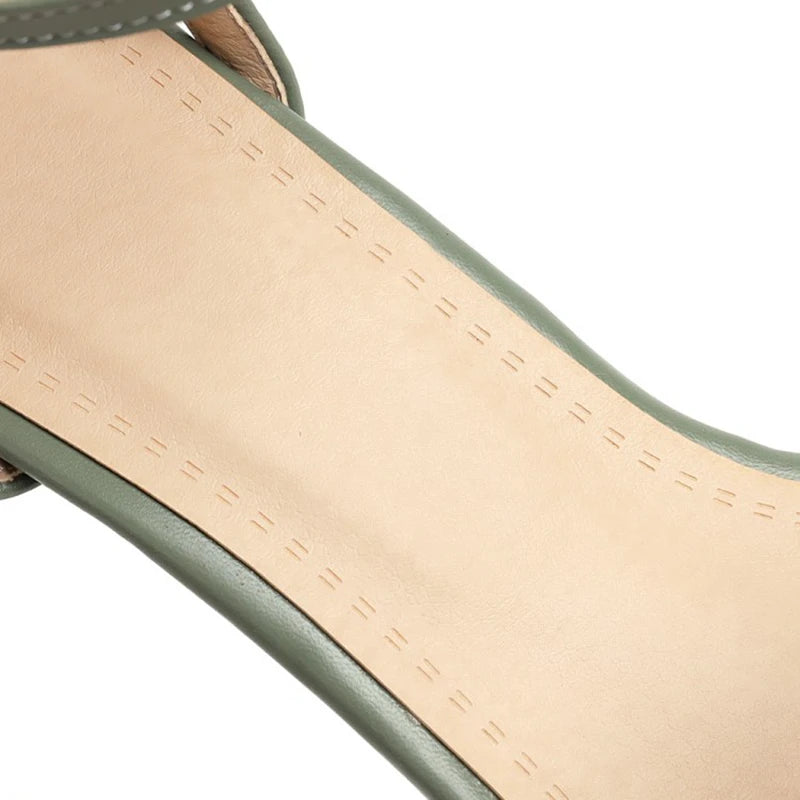 REAVE CAT Elegant Sandals Ankle Buckle Strap Narrow Open Toe 9.5cm Stiletto Heel Shoes US19 Black White A4245