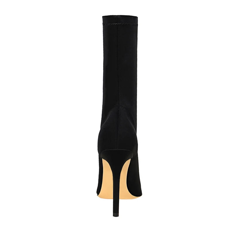 BIGTREE Shoes Women Boots Fashion Ankle Boots Pointed Toe Stretch Boots Autumn Stiletto Socks Boots High Heels Ladies Shoes 2026