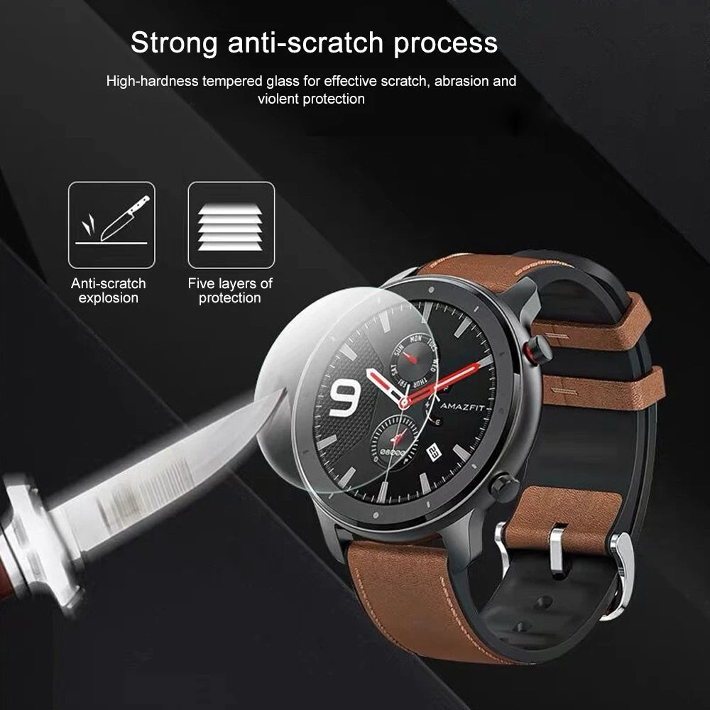 For Xiaomi Huami Amazfit GTR 42mm 47mm Tempered Glass Screen Protector Film for Xiaomi Huami Amazfit GTR Smart Watch Glass Films