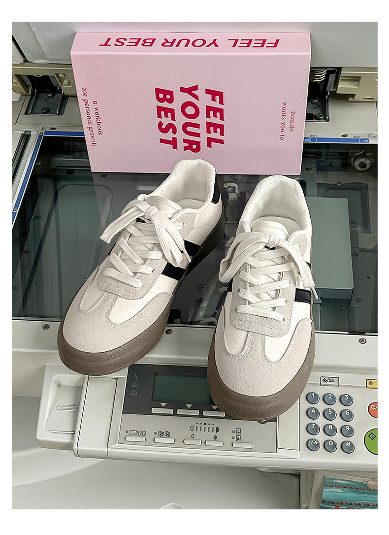 2026 Autumn New Luxury Shoes for Woman Classic Sneakers Women Leather Retro Low Cut Lace -up Casual Women Sneakers Plus Size 44
