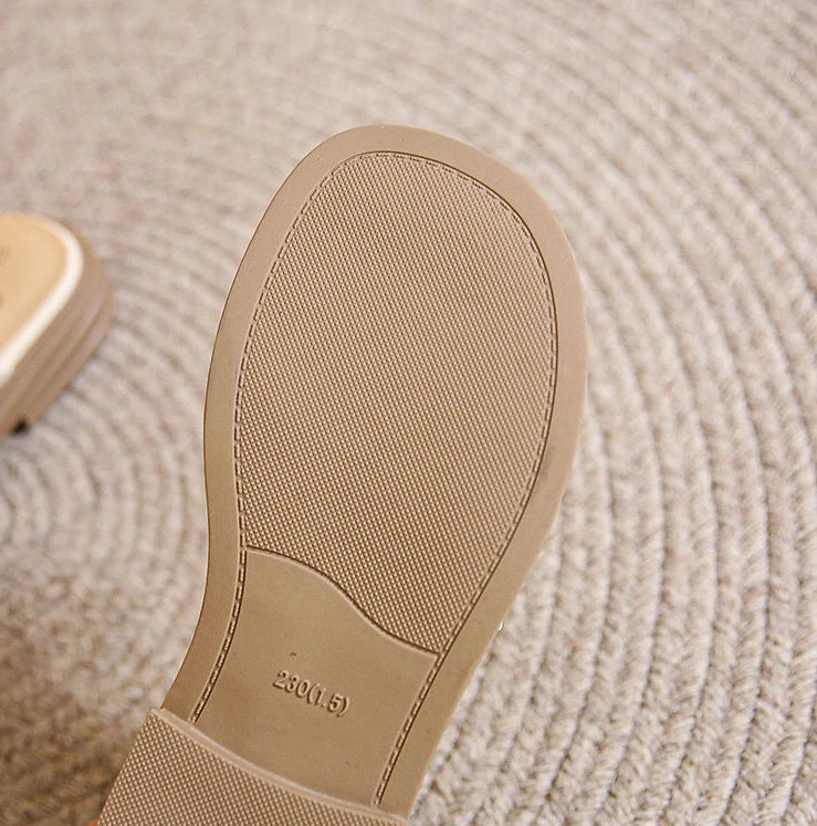 Leather Women's Slippers And Ladies Sandals Round Toe Mules Shoes Black Slides On Promotion Youthful Emo Sale Easy Wears Eva 39