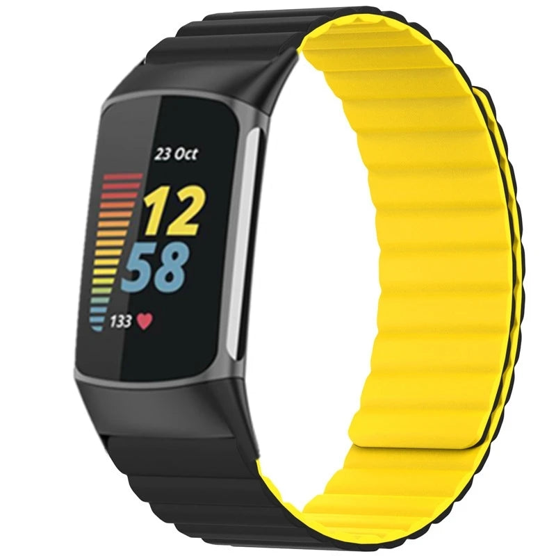 Wrist Strap For Fitbit charge 6 5 Magnetic Silicone Smart Watch Strap Wristband For Fit Bit Charge6 5 Belt Bracelet Accessories