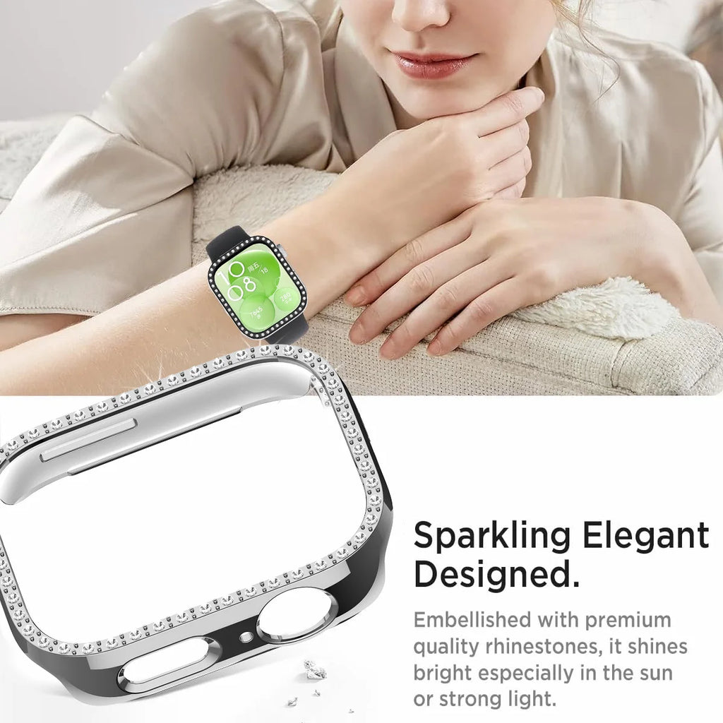 New PC Diamond Protective Case Shell Smart Watch Diamond Bumper Accessories Anti-Scratch Screen Protector for Huawei Watch Fit 3