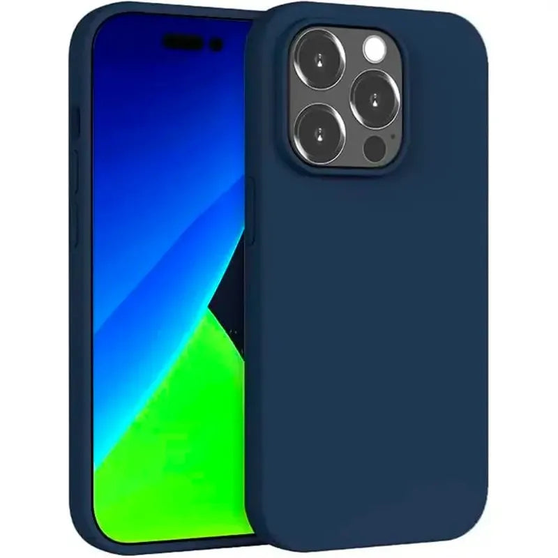 Luxury Solid Color Liquid Silicone Soft Phone Case For iPhone 16 Pro Max 11 13 12 14 15 Pro Max Shockproof Protection Back Cover