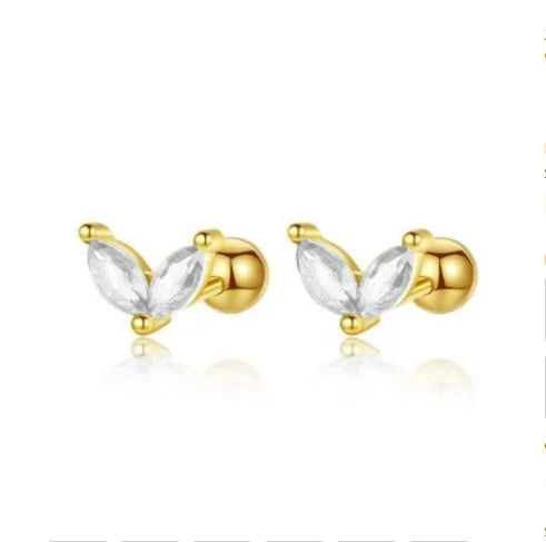 New Fashion Stainless Steel Flower Small Hoop Earrings Women Korean Crystal Zirconia Cartilage Earrings Piercing Jewelry