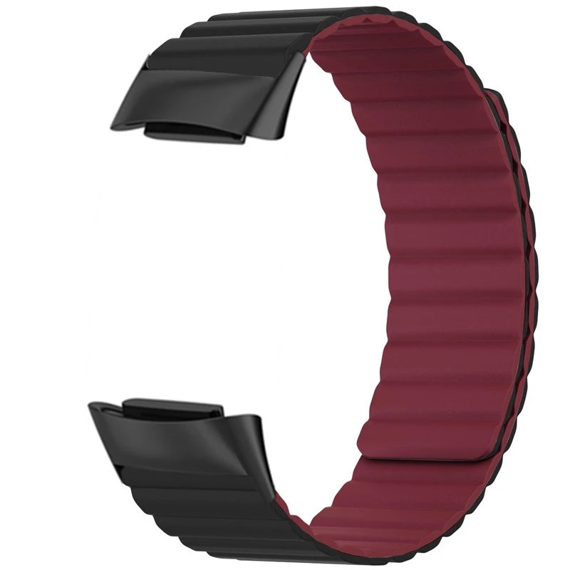 Wrist Strap For Fitbit charge 6 5 Magnetic Silicone Smart Watch Strap Wristband For Fit Bit Charge6 5 Belt Bracelet Accessories