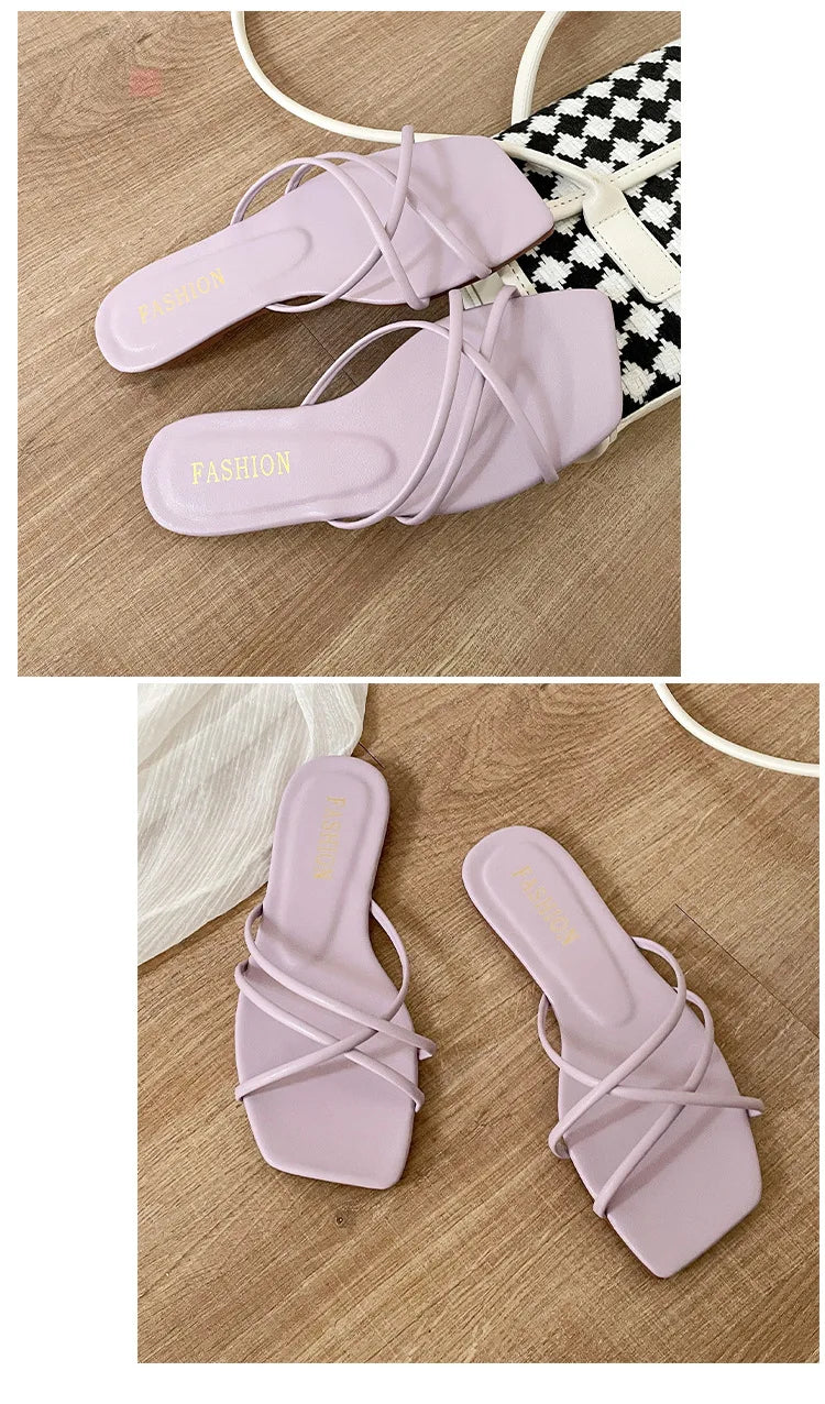 Double Toe Flip-flops Women 2026 Summer New Designer Slipper Shoes Female Casual Flat Fashion Causal Big Size Slippers Ladies