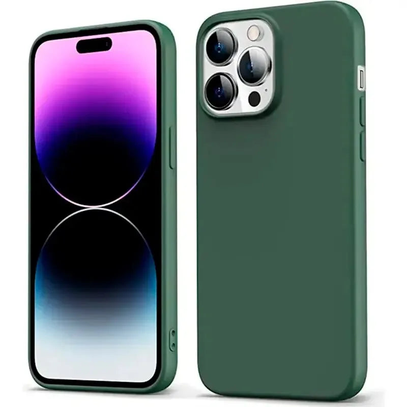 Luxury Solid Color Liquid Silicone Soft Phone Case For iPhone 16 Pro Max 11 13 12 14 15 Pro Max Shockproof Protection Back Cover