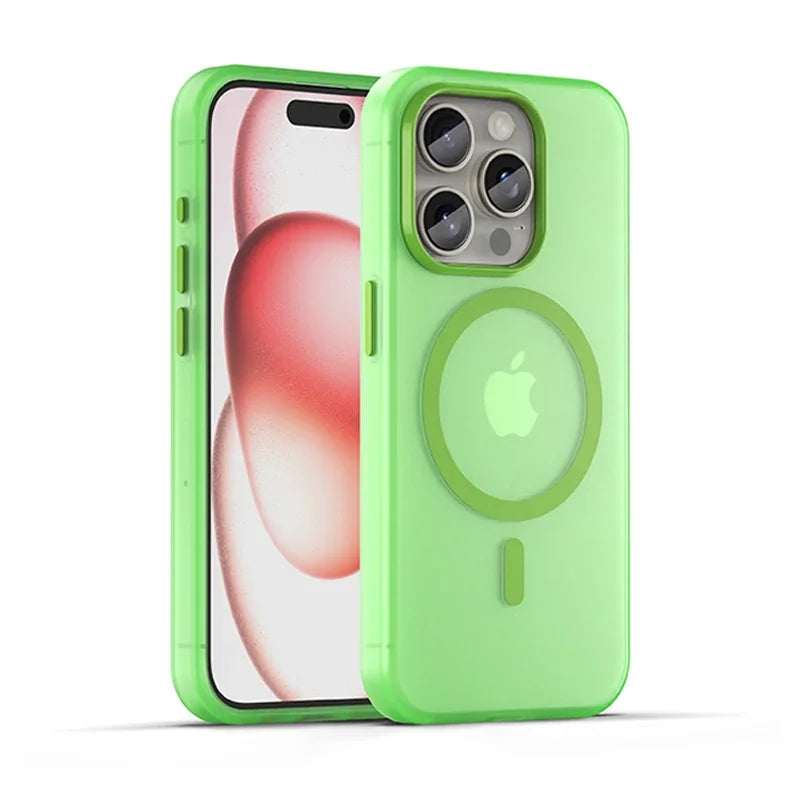 Matte touch magnetic phone case with a skin friendly feel For iPhone  15 14 12 13 Pro Max Shockproof Soft TPU Back Cover