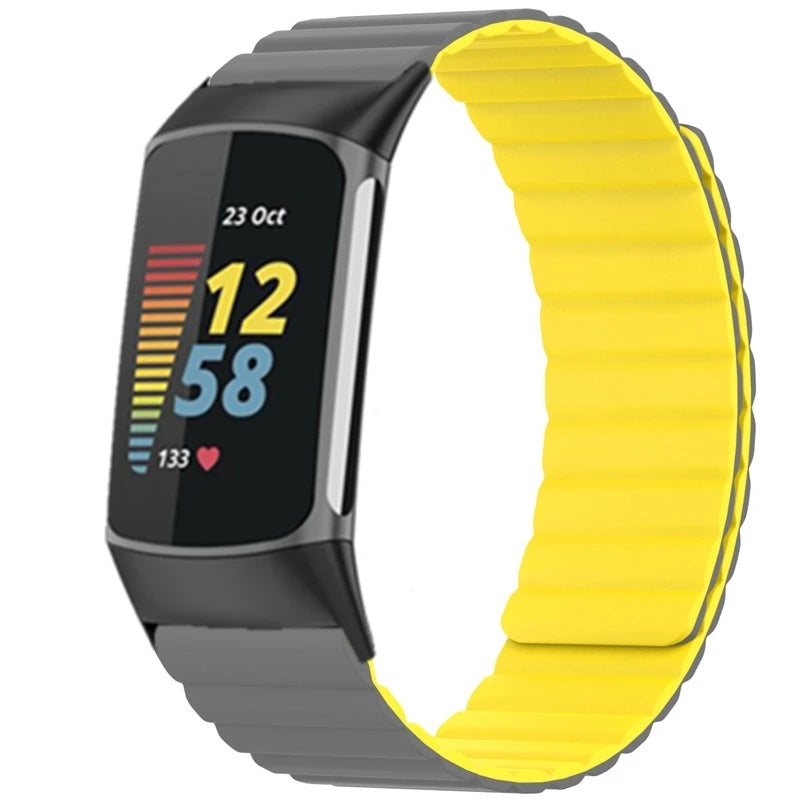 Wrist Strap For Fitbit charge 6 5 Magnetic Silicone Smart Watch Strap Wristband For Fit Bit Charge6 5 Belt Bracelet Accessories