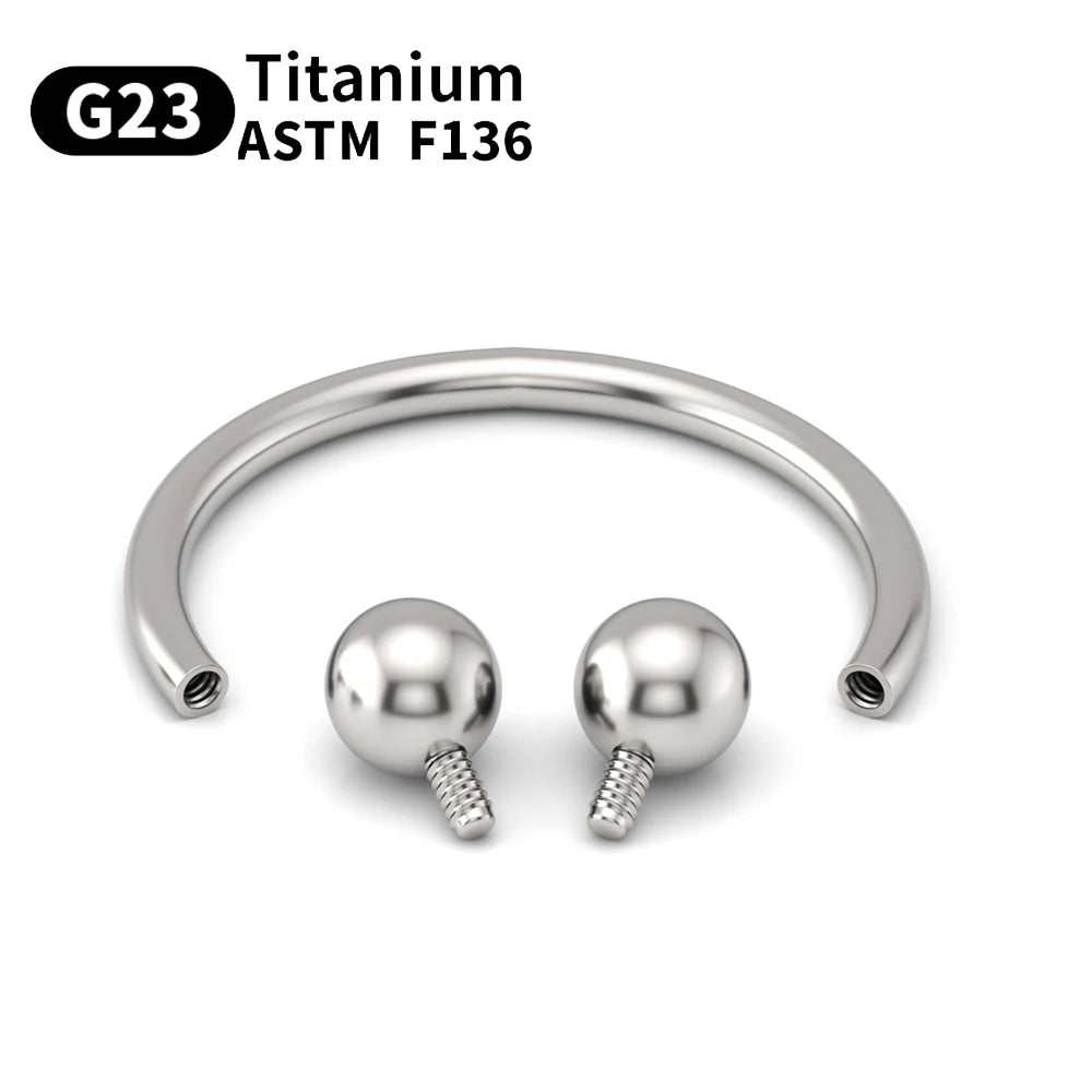 Wholesale 10PCS Eyebrow Piercing Jewelry Labret Lip Stud G23 Titanium Septum Piercing Nose Ring C rod Body Jewelry For Women