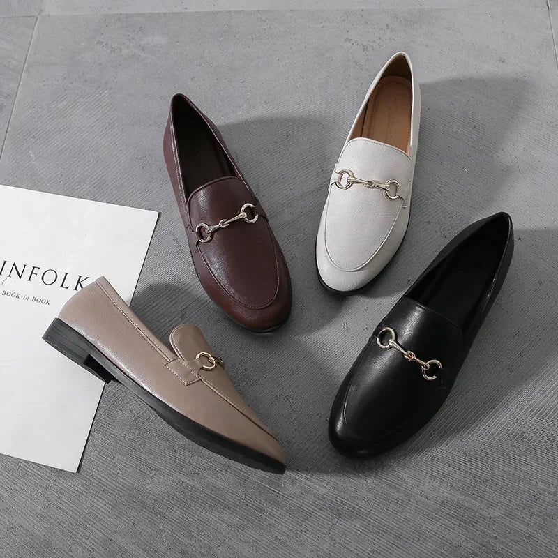 Womens Shoes Flats Loafers Ladies Leather Brand Sneakers Women Designer Flat Ladies Shoes Woman Luxury Female Shoes for Women