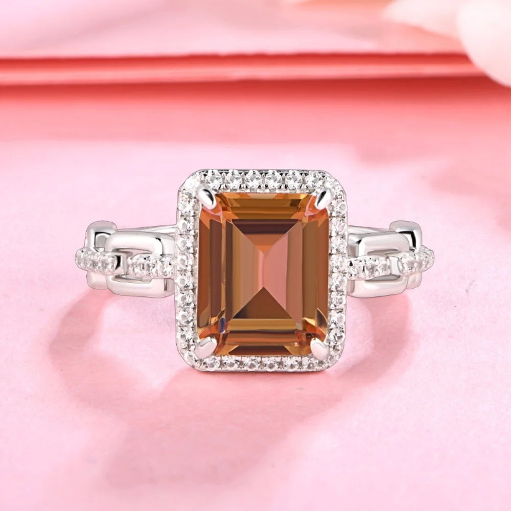 CHARMING 4.0 Carats Zultanite Gemstone Ring for Women Octagon Cut 10*8mm 925 Sterling Silver Party Jewelry Gifts Original Design