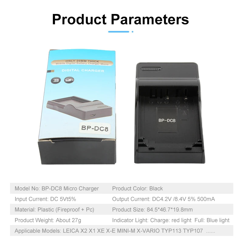 BP-DC8 BPDC8 BP DC8 BP-DC8E DC8E BP-DC8-E Battery USB Charger For LEICA X1 X2 X-1 X-2 MINI-M X-VARIO MINIM XVARIO X VARIO