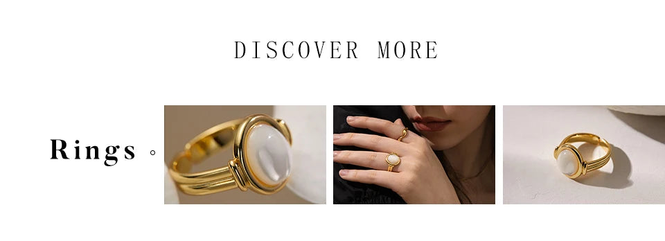 Peri'sbox 3pcs Stainless Steel Waterproof Women Rings Multi-layer Metal Texture Geometric Chain Open Ring Fashion Party Jewelry