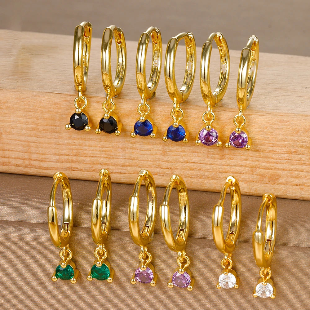 New Fashion Stainless Steel Flower Small Hoop Earrings Women Korean Crystal Zirconia Cartilage Earrings Piercing Jewelry