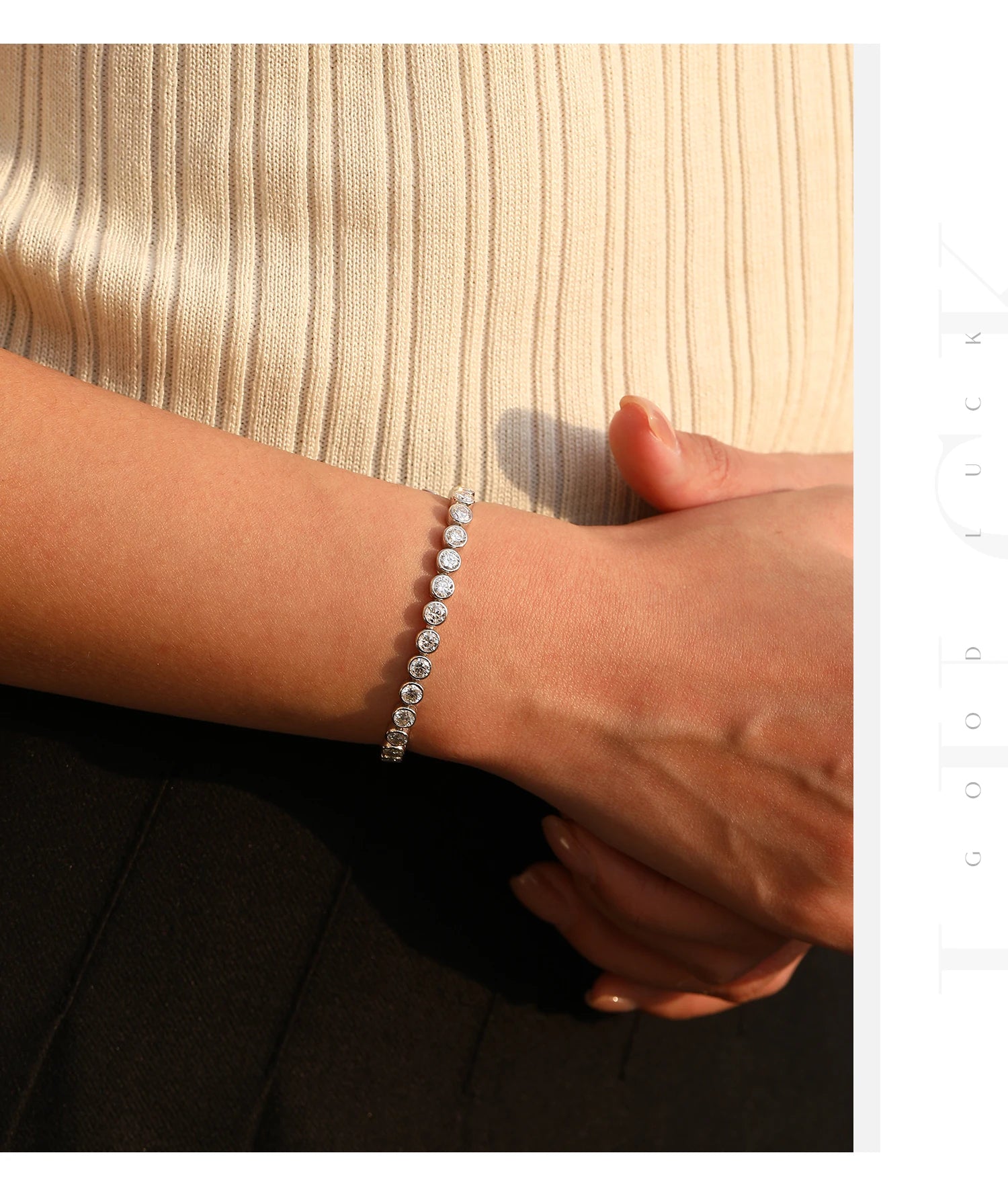 MODIAN D VVS1 Round Moissanite Tennis Bracelet 3mm/4mm/5mm 925 Sterling Silver Tennis Stackable Bracelets for Women Men Jewelry