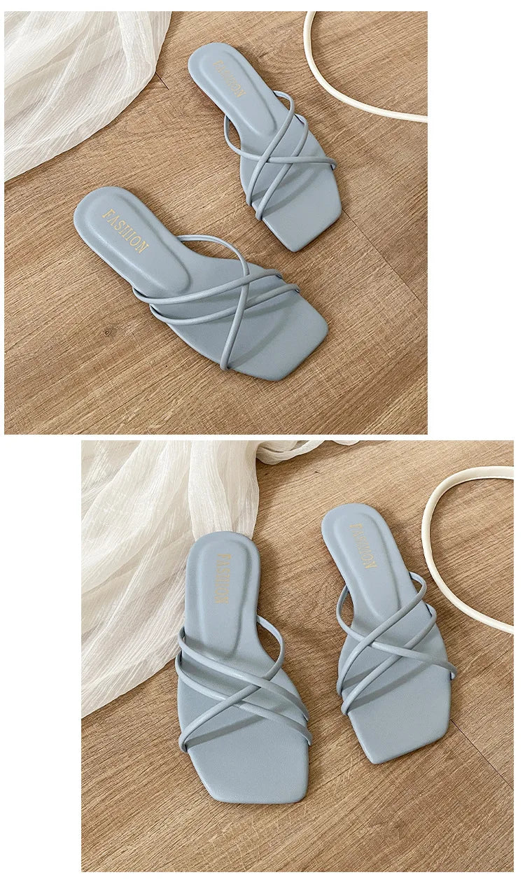 Double Toe Flip-flops Women 2026 Summer New Designer Slipper Shoes Female Casual Flat Fashion Causal Big Size Slippers Ladies