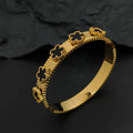 Charming five-leaf clover color shell gold-plated stainless steel women's bracelet, waterproof and rust-free, worn by couples