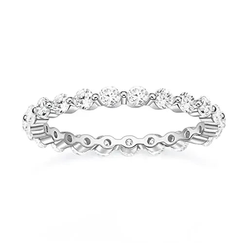 Trumium 100% 925 Sterling Silve Ring Simple Zircon Stackable Round CZ Finger Rings For Women Party Wedding  Fine Jewelry