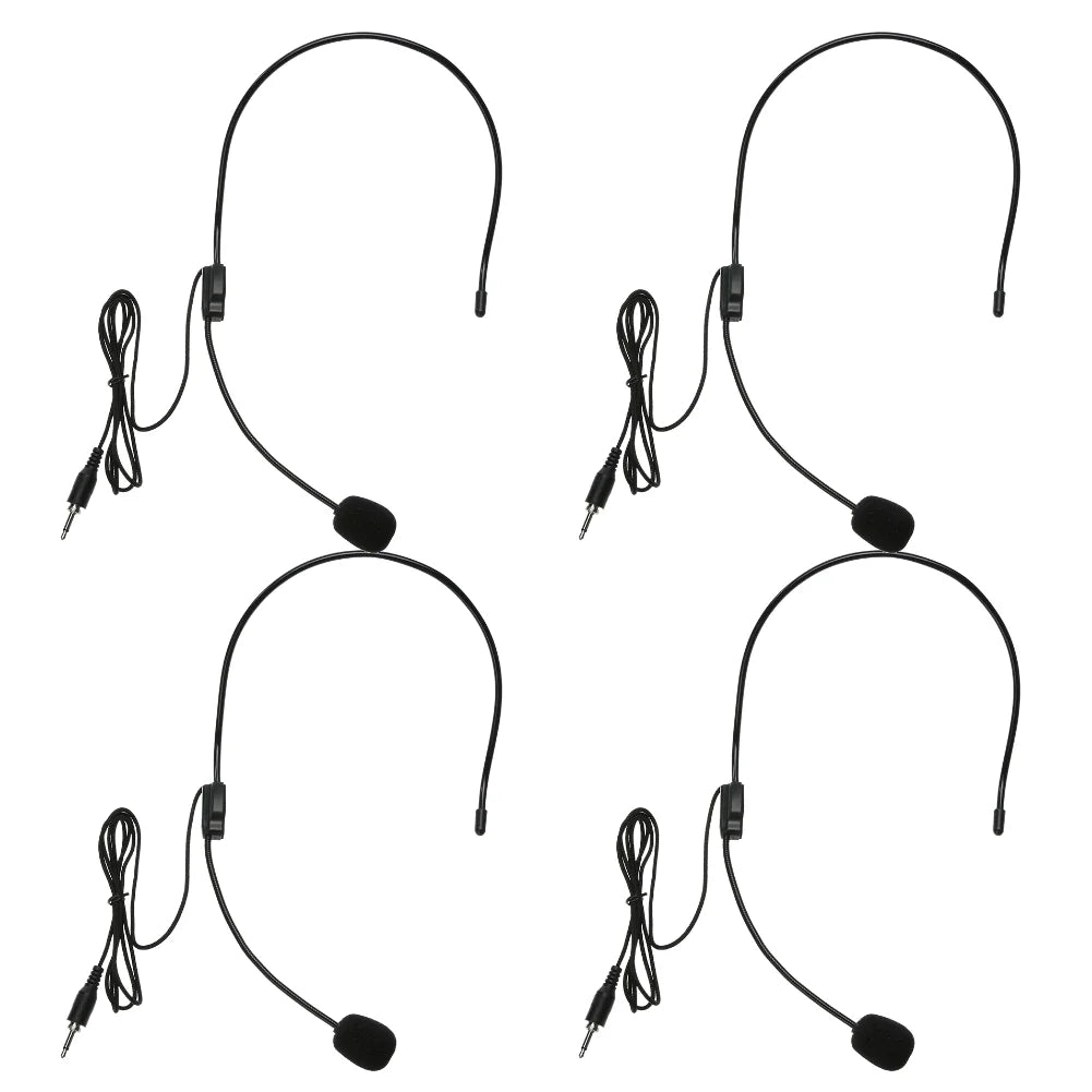 Mini Portable Head Microphone Lightweight Condenser 3.5mm Jack Handsfree Teacher Microphone for Teaching Tour Guide
