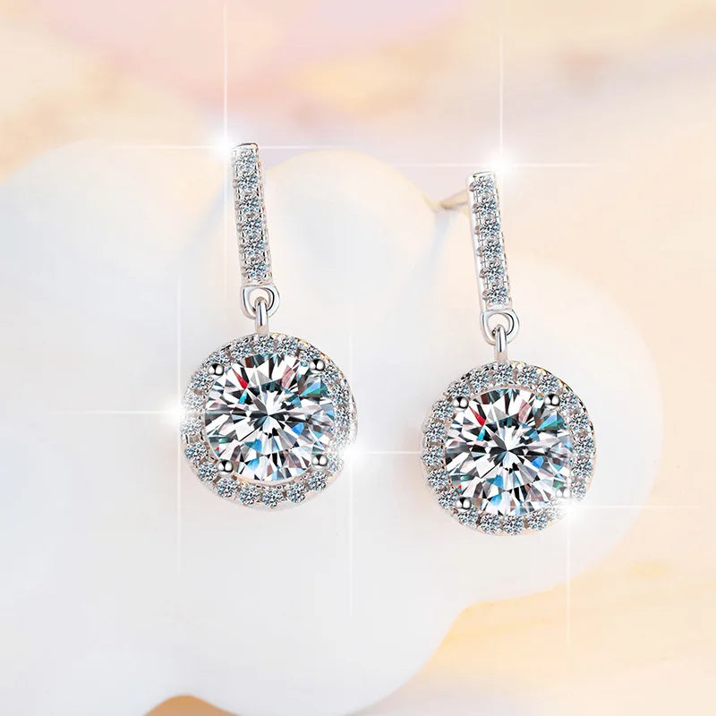 925 Sterling Silver Earrings Classics for Women Wedding Jewelry Engagement Accessories Shining Zircon Earring Fashion Gift Party