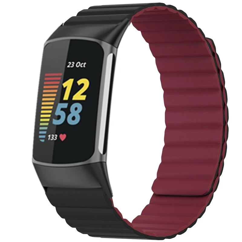 Wrist Strap For Fitbit charge 6 5 Magnetic Silicone Smart Watch Strap Wristband For Fit Bit Charge6 5 Belt Bracelet Accessories