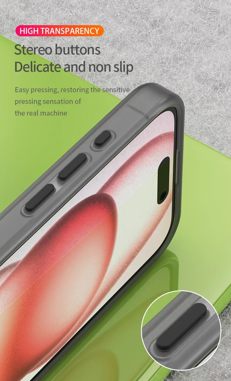 Matte touch magnetic phone case with a skin friendly feel For iPhone  15 14 12 13 Pro Max Shockproof Soft TPU Back Cover