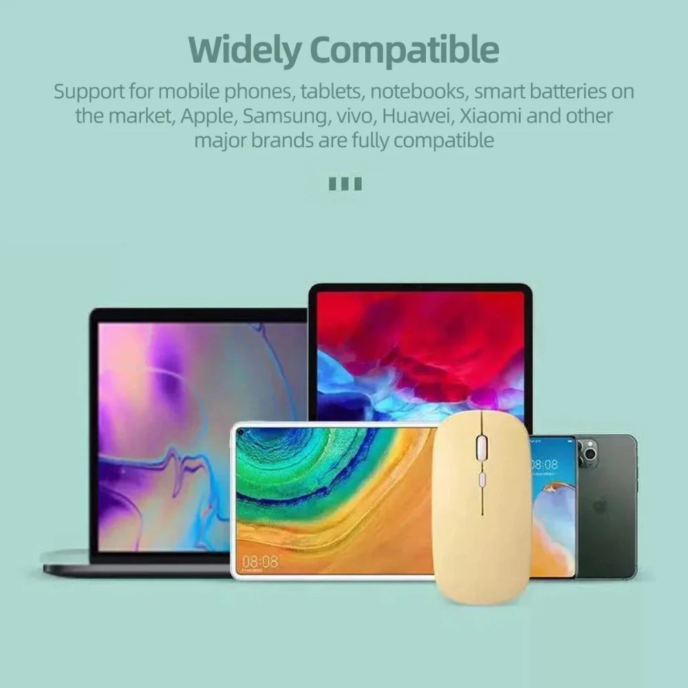 Silent Bluetooth-compatible Mouse Computer Laptop Optical Mouse Wireless For iPad Mini Tablet Notebook Universal Mice Noiseless