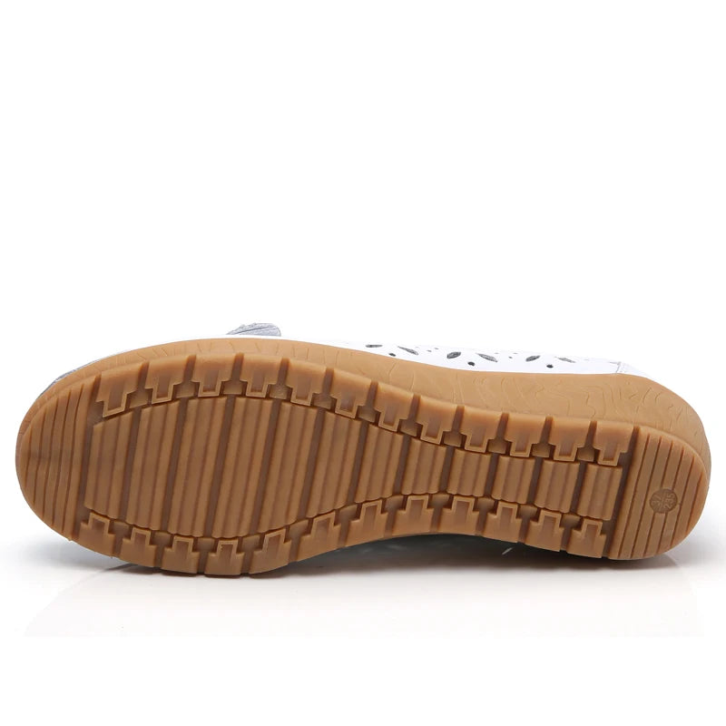 Women Wedge Flats Genuine Leather Slip On Loafers Moccasins Casual Shoes Luxury Brand Designs Big Size 41 42 43