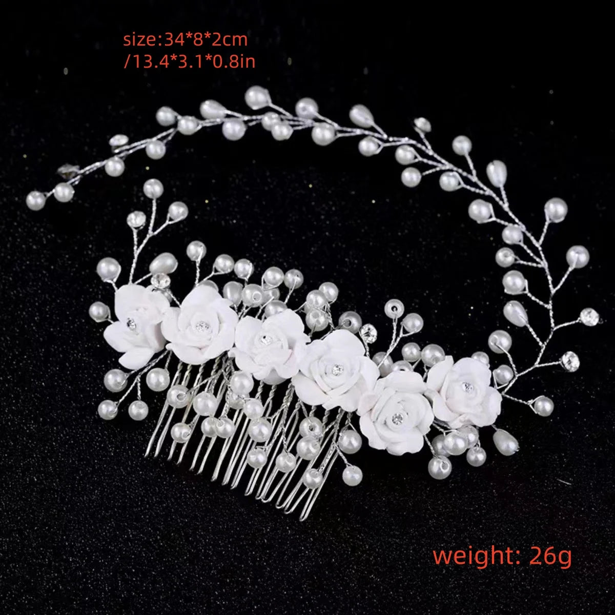 Made Hair Color Pearl Wedding Hair Combs Hair Accessories for Bridal Flower Headpiece Women Bride Hair Ornaments Jewelry