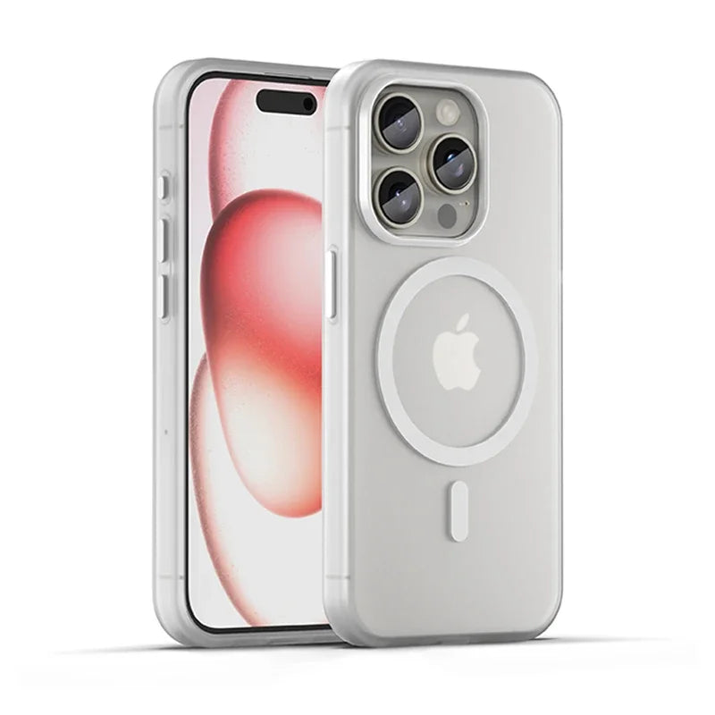 Matte touch magnetic phone case with a skin friendly feel For iPhone  15 14 12 13 Pro Max Shockproof Soft TPU Back Cover