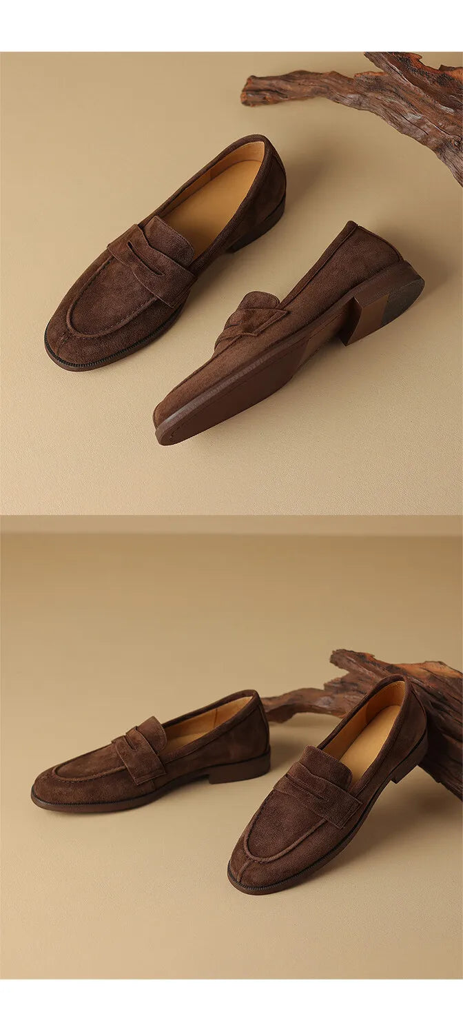 Shoes for Women 2026 Summer Brown Casual Flats Ladies Shoe Fashion Suede Loafers Soft Sole Non-Slip Feminino Zapatos Mujer