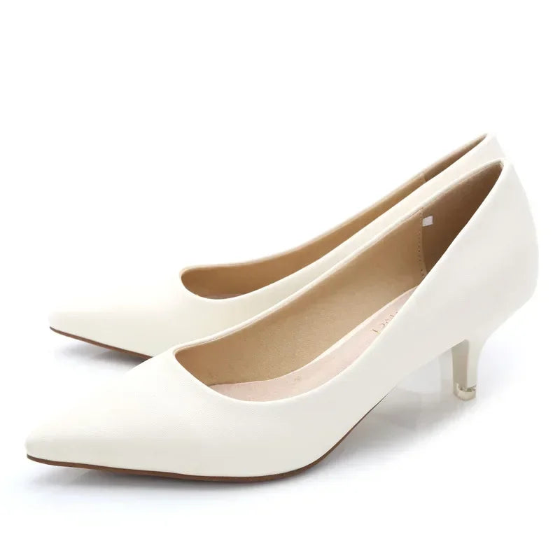Professional High Heels Women Pointed Shallow Mouthed Single Shoes Black Slim Heeled Flight Attendant Formal Work Shoes Pumps