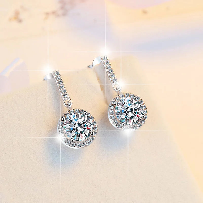 925 Sterling Silver Earrings Classics for Women Wedding Jewelry Engagement Accessories Shining Zircon Earring Fashion Gift Party