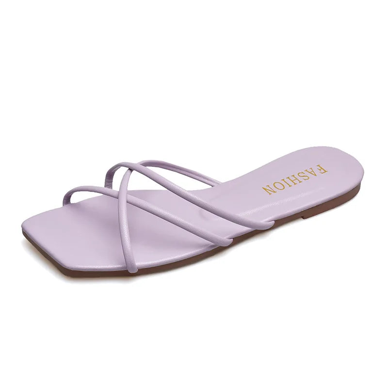 Double Toe Flip-flops Women 2026 Summer New Designer Slipper Shoes Female Casual Flat Fashion Causal Big Size Slippers Ladies