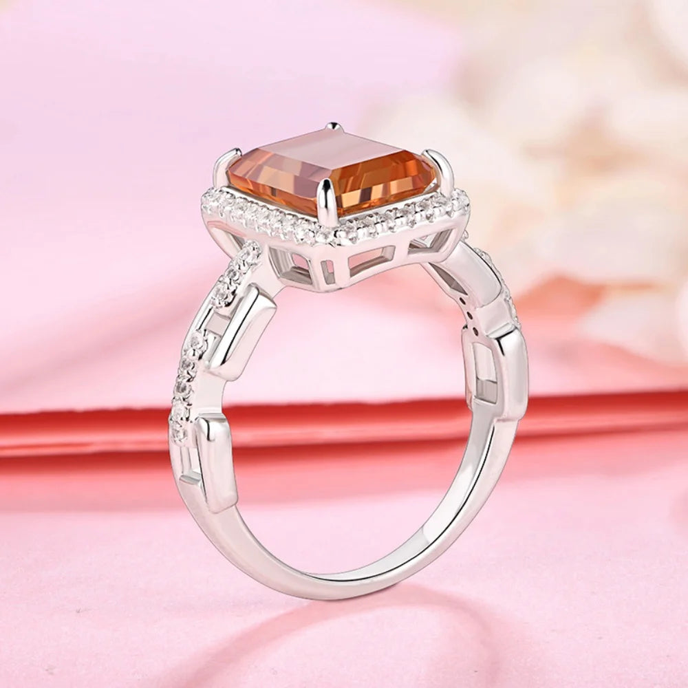 CHARMING 4.0 Carats Zultanite Gemstone Ring for Women Octagon Cut 10*8mm 925 Sterling Silver Party Jewelry Gifts Original Design