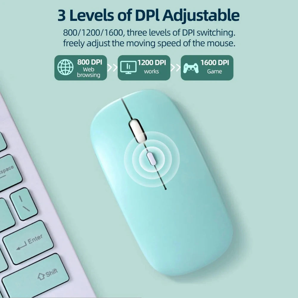 Silent Bluetooth-compatible Mouse Computer Laptop Optical Mouse Wireless For iPad Mini Tablet Notebook Universal Mice Noiseless