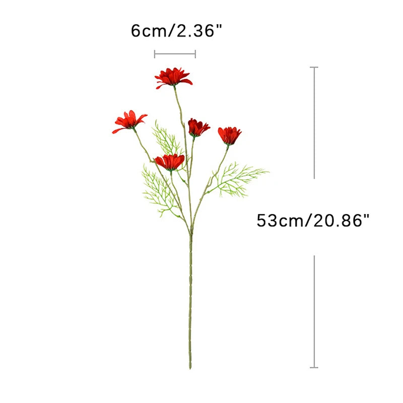 5 Heads Chamomiles Silk Artificial Flower Cosmos Home Photography Decoration Room Wedding Table Party Decorations Diy Bouquet