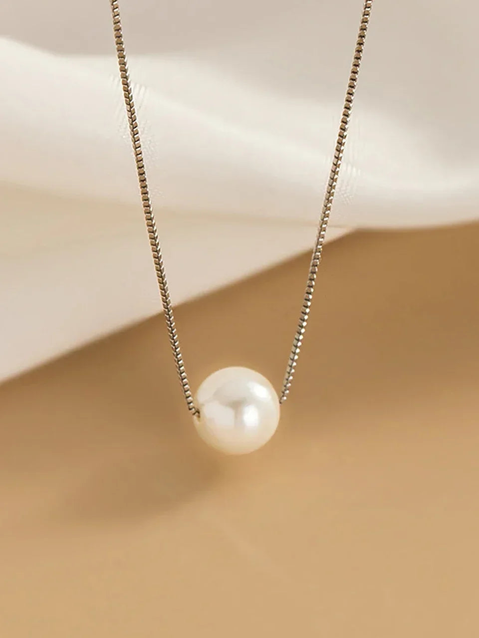 925 Sterling Silver Fashion Luxury White 6MM 8MM 10MM Mother of Pearl Pendant Necklace for Women Wedding Jewelry Accessories