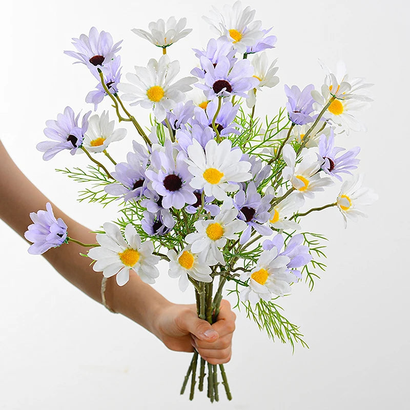 5 Heads Chamomiles Silk Artificial Flower Cosmos Home Photography Decoration Room Wedding Table Party Decorations Diy Bouquet