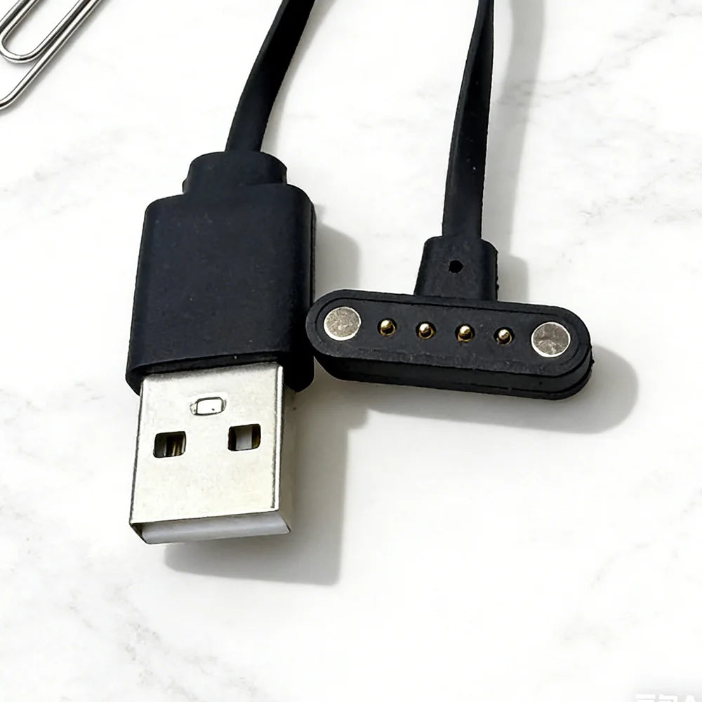 1 Piece 4 Pin Magnetic Charging Cable USB Charge Power Data transfer 3.0mm Space Grid Pogo Pin 4 Pins T Shape DM98 Smart Watch