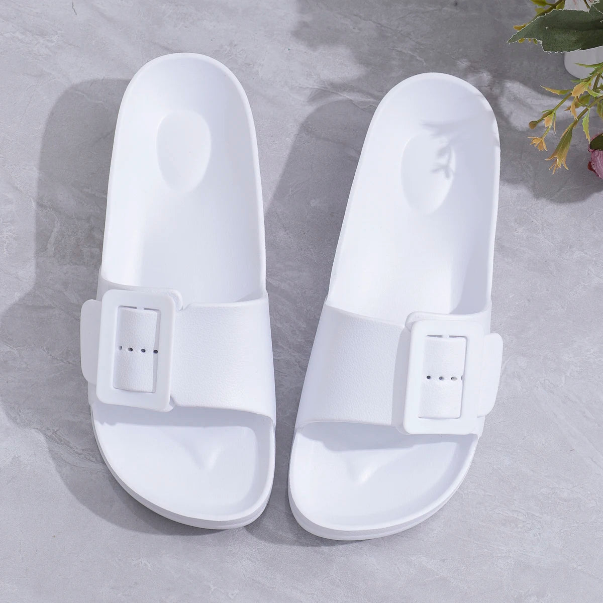 Summer Women Slippers Lightweight Buckle Thick Sole Slip-On Platform Sandals ladys Soft EVA Outdoor Beach Shoes