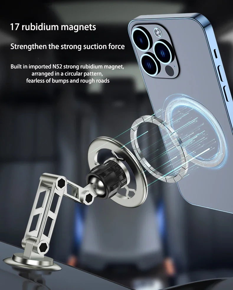 Universal 360° Rotation Magnetic Car Phone Holder Instrument desk support in Car For iPhone 17 16 15 14 13 12 Pro Max Samsung