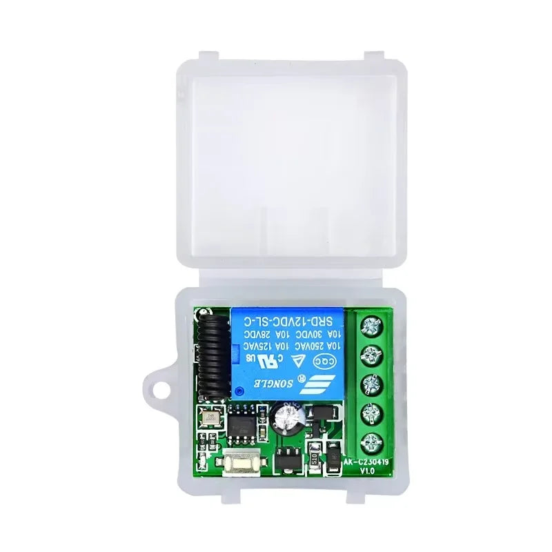 433Mhz Smart Switch Universal Gate Remote DC 12V 10A Relay Receiver Module RF Transmitter DIY for Garage Door LED Lighting