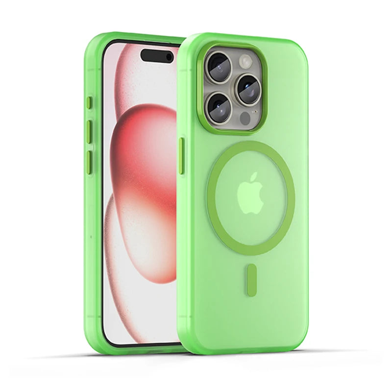 Matte touch magnetic phone case with a skin friendly feel For iPhone  15 14 12 13 Pro Max Shockproof Soft TPU Back Cover