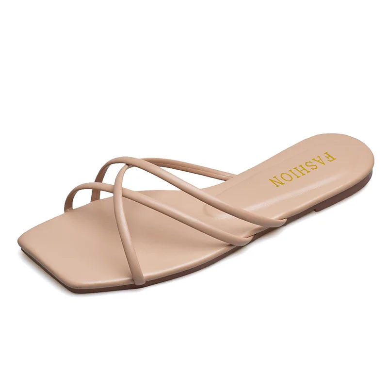 Double Toe Flip-flops Women 2026 Summer New Designer Slipper Shoes Female Casual Flat Fashion Causal Big Size Slippers Ladies