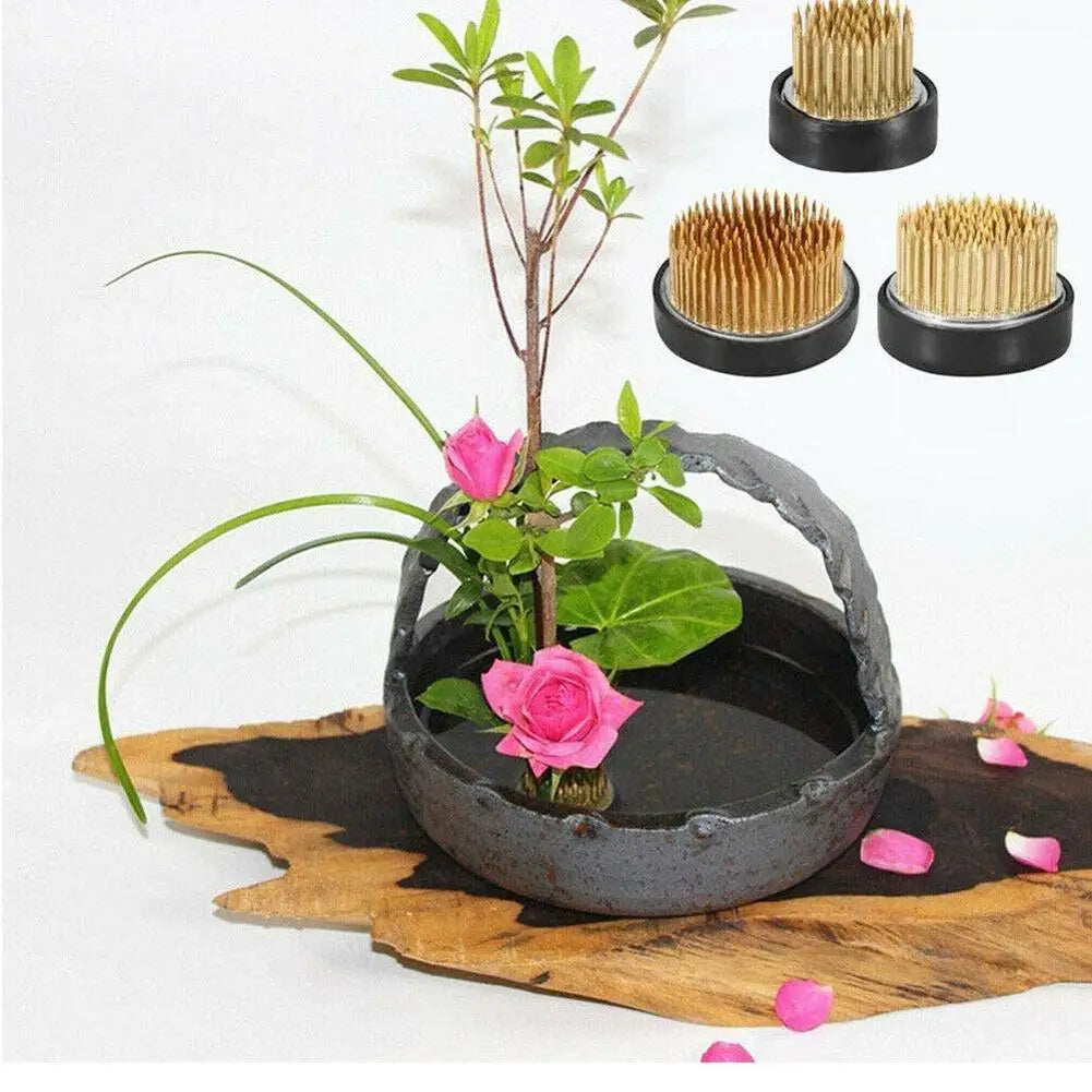 Round For Flower Base Holder Spiky Frog Fixed Tool Floral Arrange Small Gold Pin Flower Frog Arranging Holder