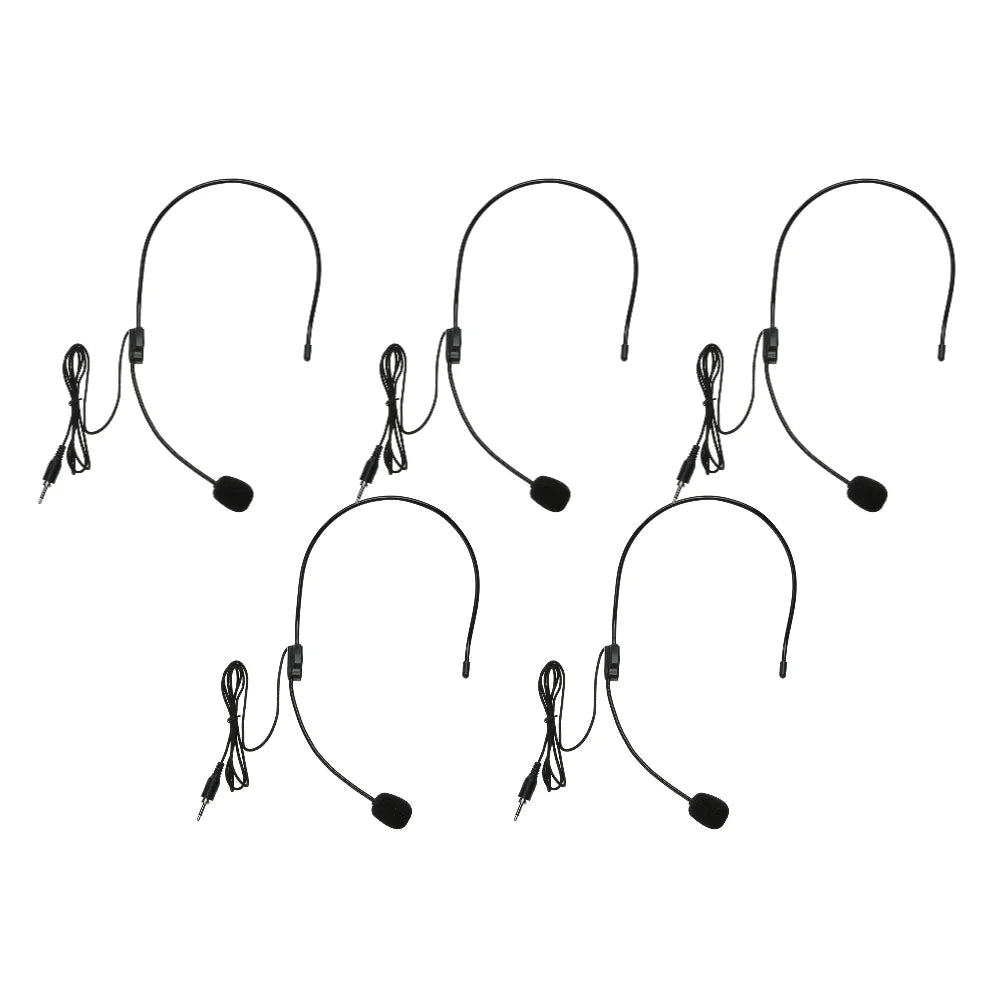 Mini Portable Head Microphone Lightweight Condenser 3.5mm Jack Handsfree Teacher Microphone for Teaching Tour Guide