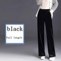 Women's pants with many reviews flared pants ice silk pants wide leg pants, high waisted blue loose straight leg pants 6XL